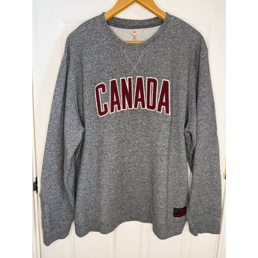 Team Canada Olympic CANADA Jersey Sweatshirt Blue Grey Size XXL